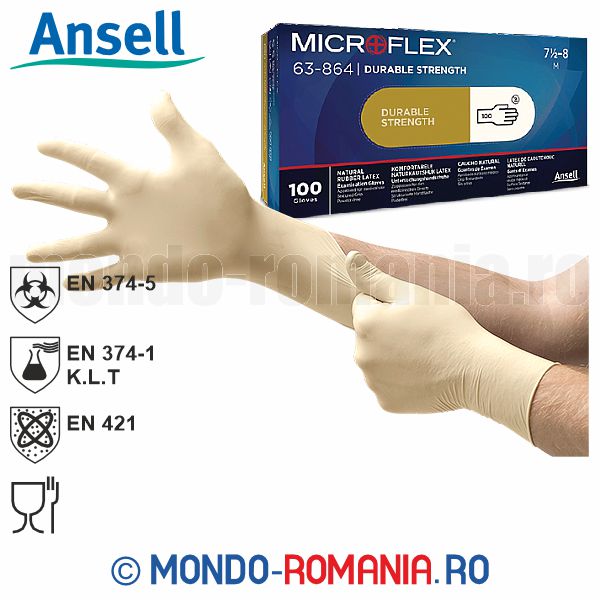 Manusi chirurgicale din latex natural - ANSELL MICROFLEX 63-864